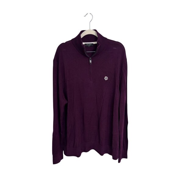 Ted Baker mmk tooting merino wool quarter zip sweater size XXL preppy career - Picture 1 of 6